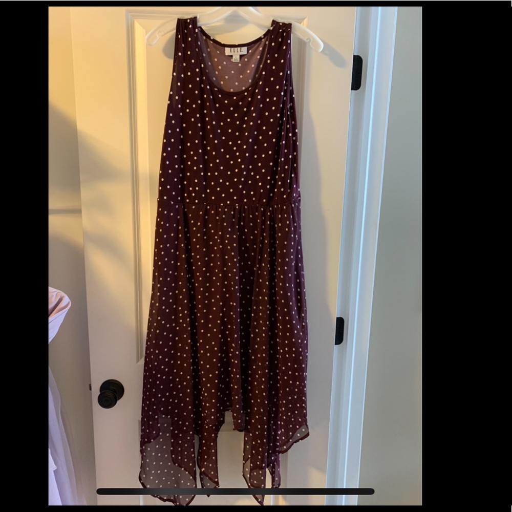 Elle flowy dress, plum polka dot